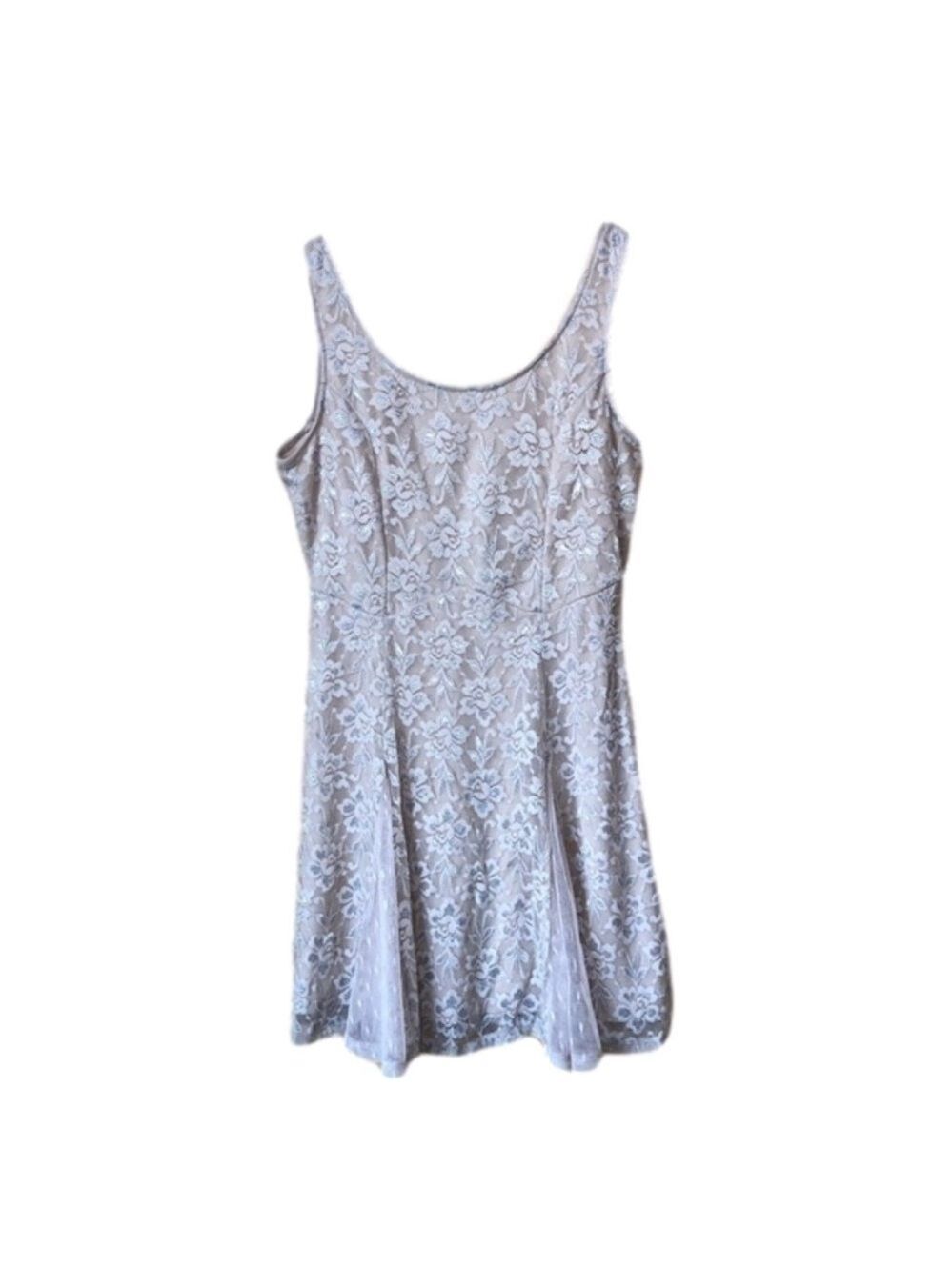 Lily Rose metallic Lace Fit & Flare Dress size large